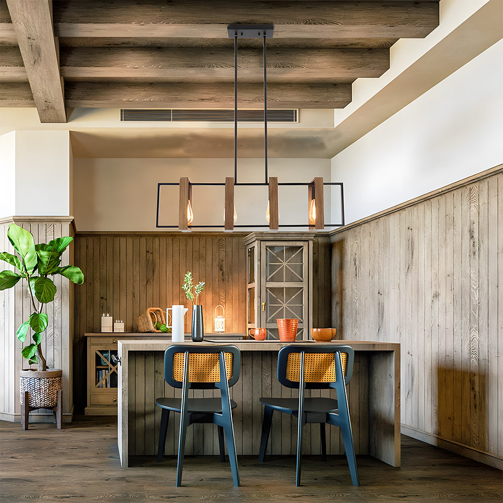Lampsmodern-UK Iron And Wood Pendant Light Farmhouse Style