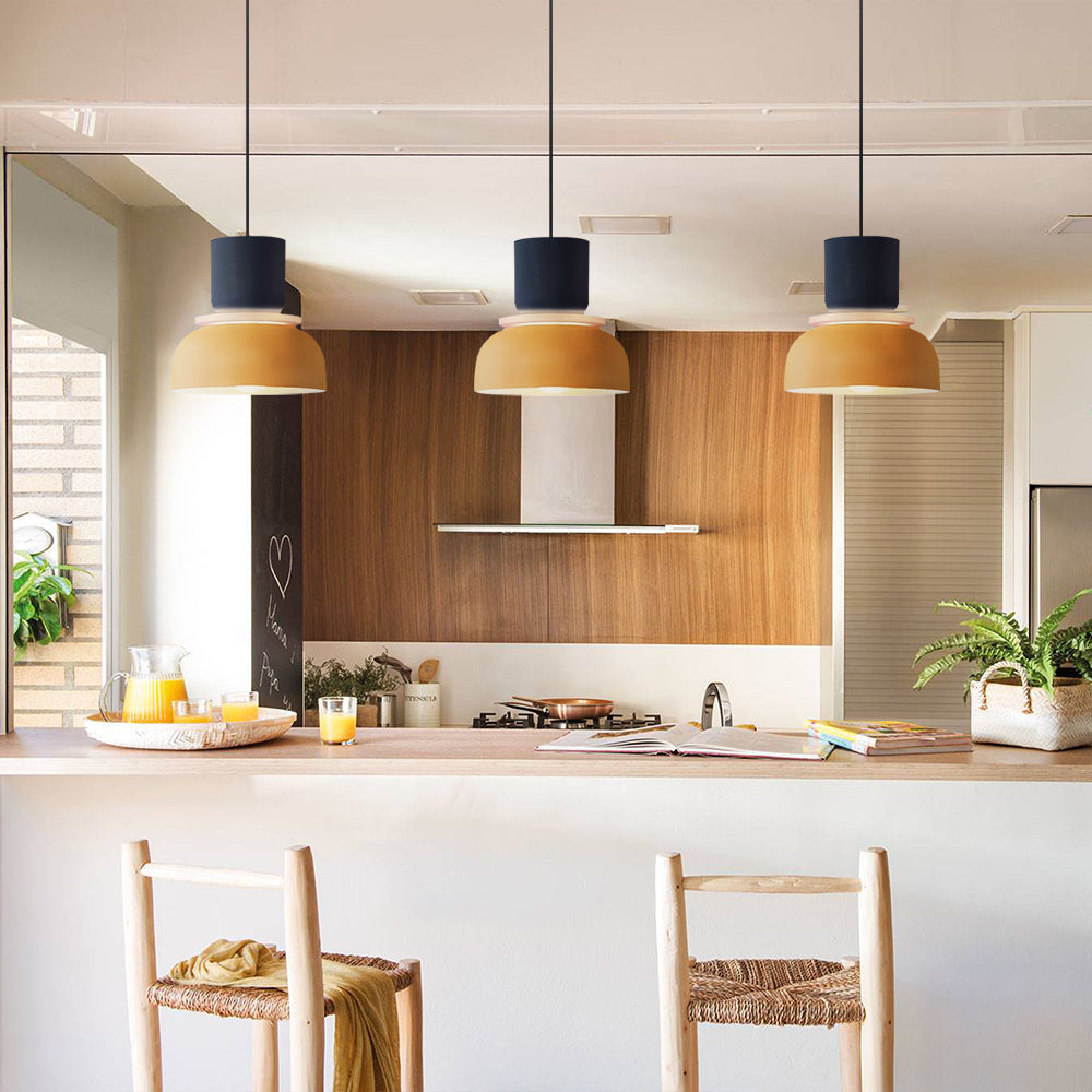 Nordic Pendant Light Acrylic Aluminum Colorful Bowl Shade E27