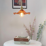 Lampsmodern-UK Stylish Hibiscus Glass Pendant Light Fluted Shade 9.05in×4.72in