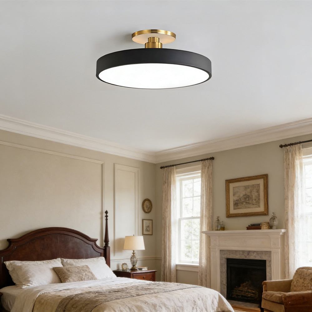 Lampsmodern-UK Circular LED Semi-Flush Ceiling Light 12in Acrylic