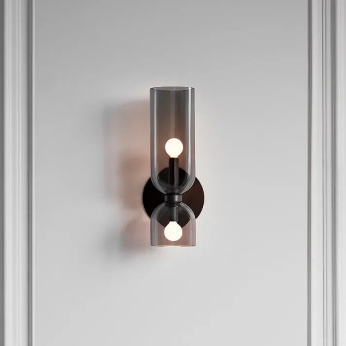 Elenorra Bello Wall Lamp Double Glass Shades, 5.5in x 13.8in