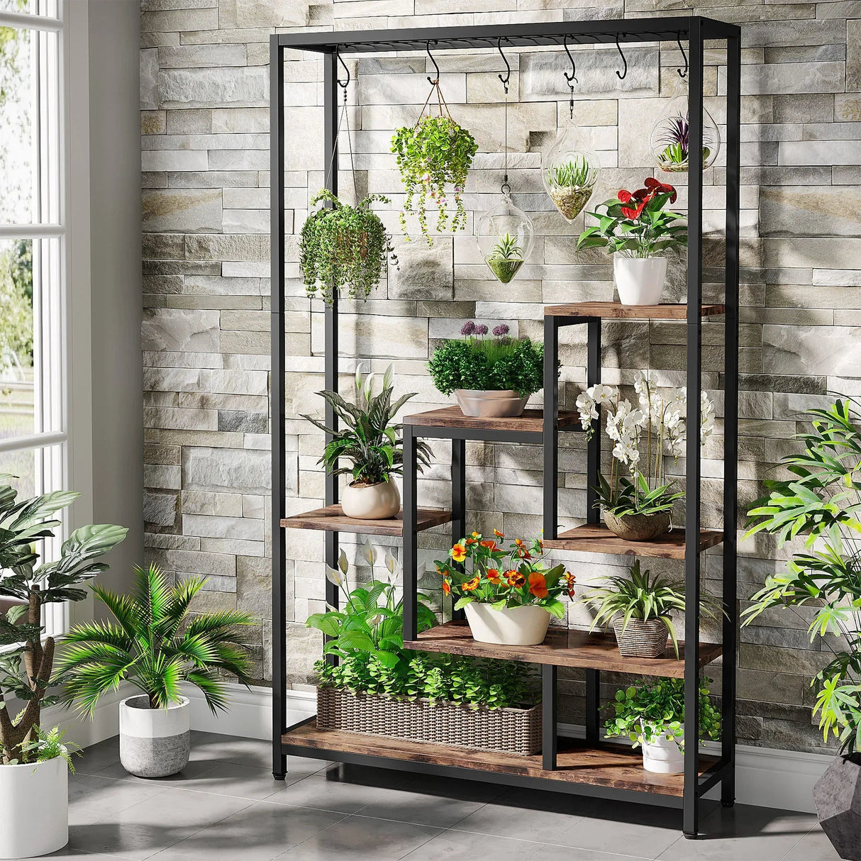 5 Tier Plant Stand - Tribesigns Indoor Ladder Shelf for Plants - Hurbane Home