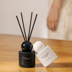 50ml Frosted Glass Rose Reed Diffuser - Elegant Home Fragrance Solution - oil reed diffuser - Hurbane Home