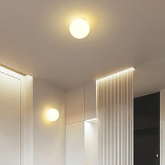 Elenorra Globa Ceiling Lamp 4.7in White Glass Gold Base