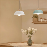 Lampsmodern-UK Nordic Wooden Pendant Light Aluminum Accents D11.8 H5.5in