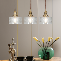 Lampsmodern-UK Vintage Cylinder Glass Pendant Light Adjustable 59 in Drop