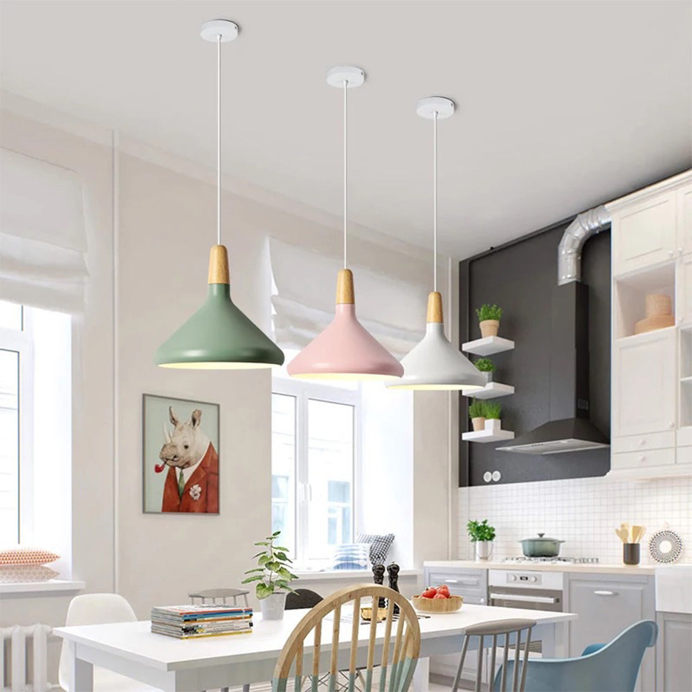 Lampsmodern-UK Nordic Macaron Solid-Wood Pendant Light E26/E27 Modern