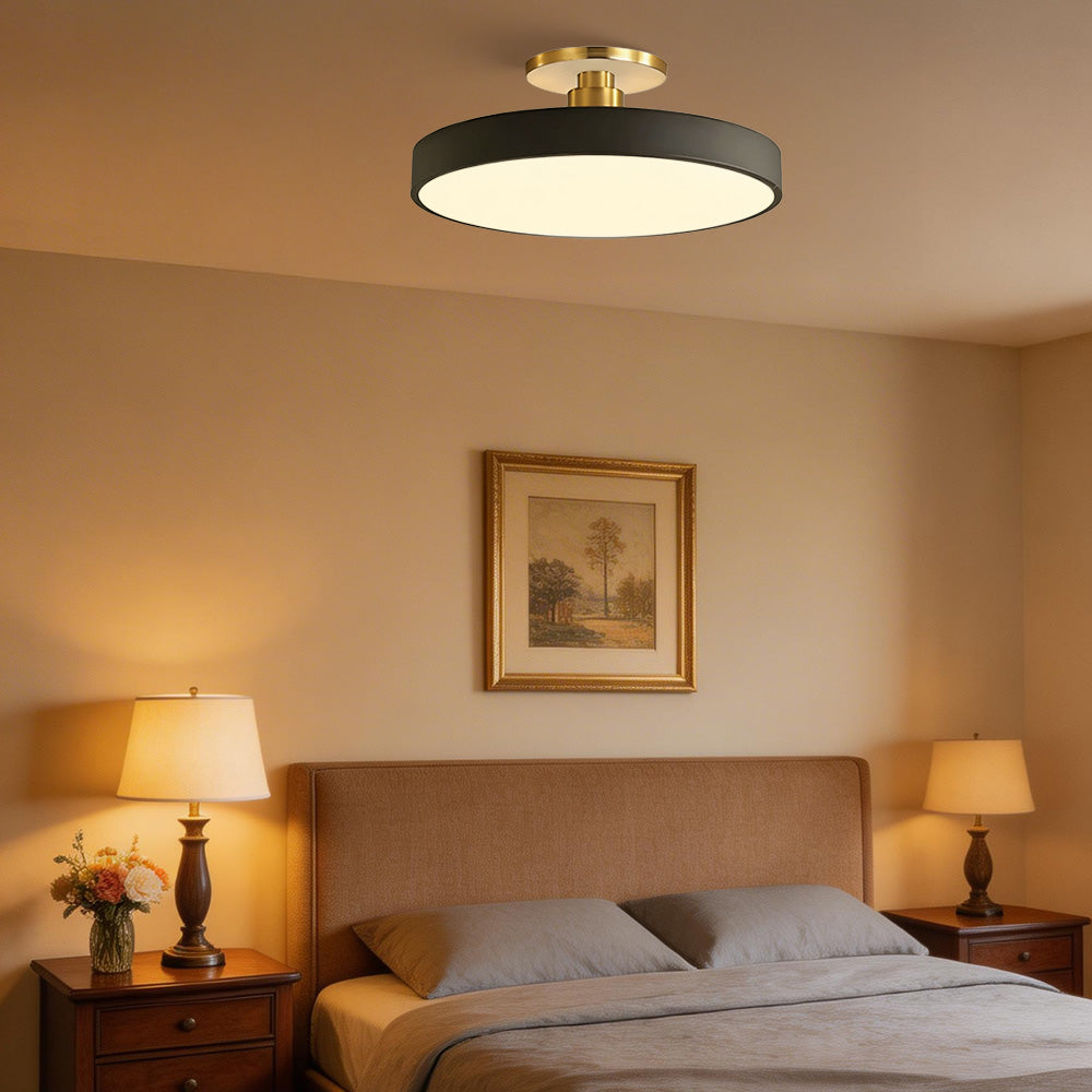 Lampsmodern-UK Circular LED Semi-Flush Ceiling Light 12in Acrylic