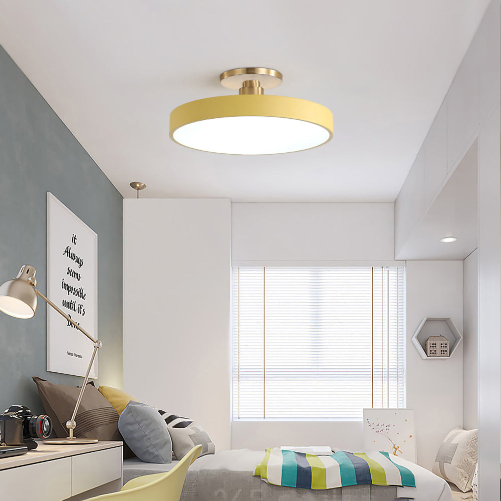 Lampsmodern-UK Circular LED Semi-Flush Ceiling Light 12in Acrylic