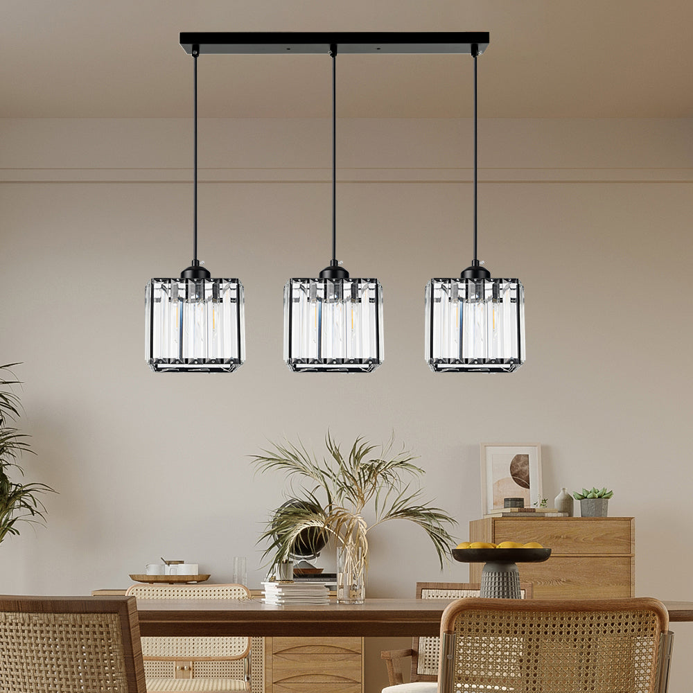 Lampsmodern-UK Multi-Head Glass Pendant Light Black for Kitchen