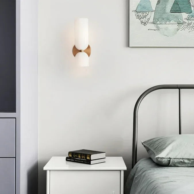Elenorra Bello Wall Lamp Double Glass Shades, 5.5in x 13.8in