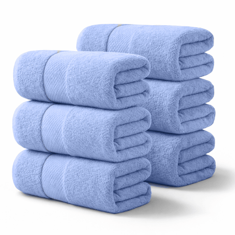 6 - Piece Bath Sheet - 100% Cotton, Ultra - Absorbent, 550 GSM Extra Large Towels - Bath Towels - Hurbane Home