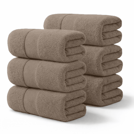 6 - Piece Bath Sheet - 100% Cotton, Ultra - Absorbent, 550 GSM Extra Large Towels - Bath Towels - Hurbane Home