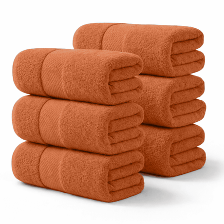 6 - Piece Bath Sheet - 100% Cotton, Ultra - Absorbent, 550 GSM Extra Large Towels - Bath Towels - Hurbane Home