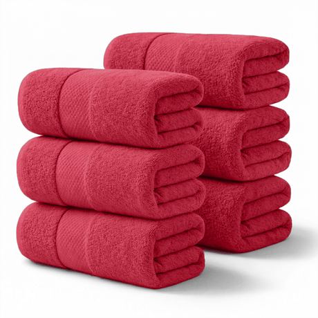 6 - Piece Bath Sheet - 100% Cotton, Ultra - Absorbent, 550 GSM Extra Large Towels - Bath Towels - Hurbane Home