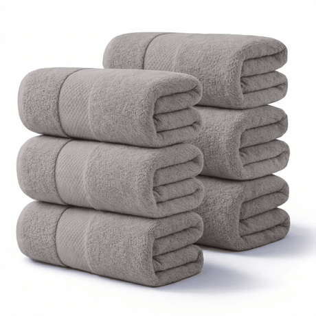 6 - Piece Bath Sheet - 100% Cotton, Ultra - Absorbent, 550 GSM Extra Large Towels - Bath Towels - Hurbane Home