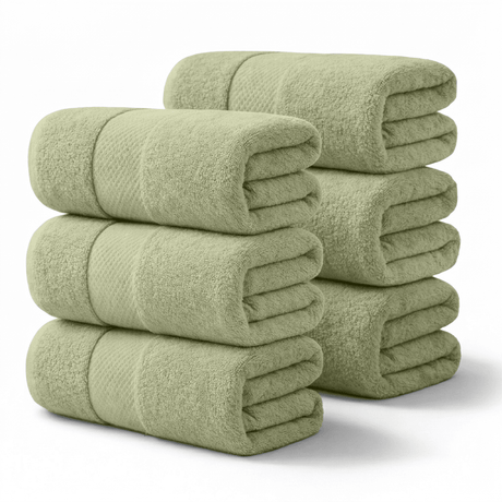 6 - Piece Bath Sheet - 100% Cotton, Ultra - Absorbent, 550 GSM Extra Large Towels - Bath Towels - Hurbane Home