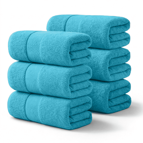 6 - Piece Bath Sheet - 100% Cotton, Ultra - Absorbent, 550 GSM Extra Large Towels - Bath Towels - Hurbane Home