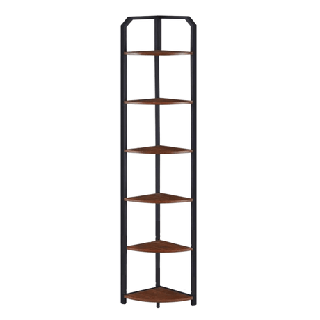 6 Tier Corner Bookshelf – Industrial Freestanding Shelf Stand - Hurbane Home