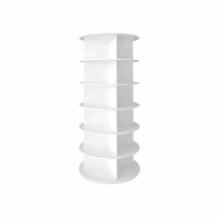 6 Tier Rotating Shoe Rack – 24 Pairs Spinning Tower Organizer White - Spinning Shoe Rack - Hurbane Home