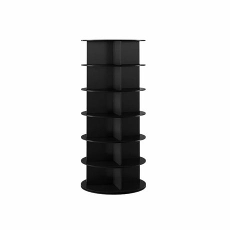 6 Tier Rotating Shoe Rack – Black Spinning Lazy Susan Organizer Tower.