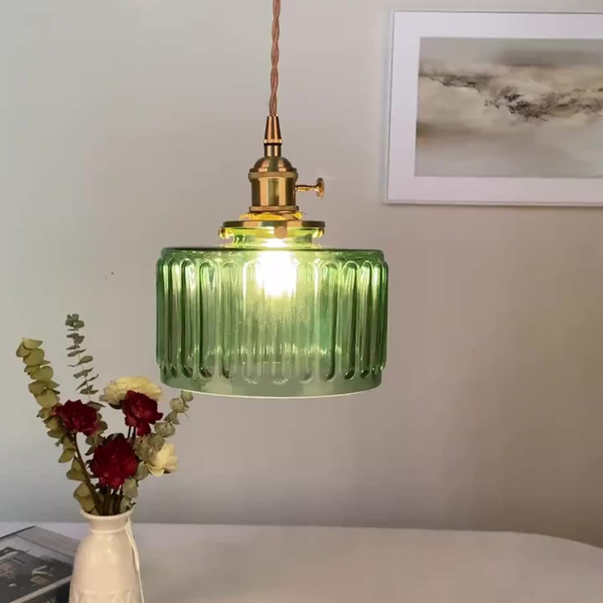Lampsmodern-UK Vintage Cylinder Glass Pendant Light 6.89in x 7.48in