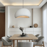 Pendant light shown with the ceiling mount and suspension cord