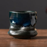 6oz Coffee Cup Ceramic - Vintage Mug with Lid for Espresso or Tea - Vintage Coffee Mugs - Hurbane Home