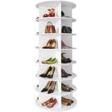 7 Tier Rotating Shoe Rack – 360° Spinning Tower Organizer White - Spinning Shoe Rack - Hurbane Home