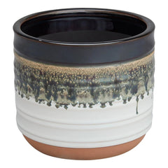 8 Inch Plant Pot – Reactive Glaze Round Ceramic Planter with Drainage - Hurbane Home