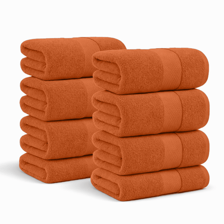 8 - Piece Extra Large Bath Sheets - 100% Cotton, 550 GSM, Jumbo 35x70 Inch Towels - Bath Towels - Hurbane Home