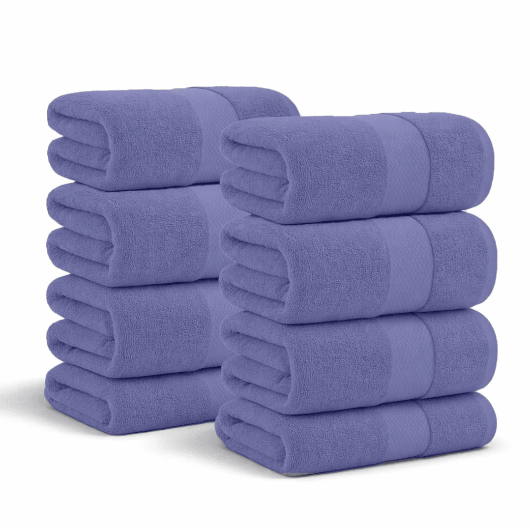 8 - Piece Extra Large Bath Sheets - 100% Cotton, 550 GSM, Jumbo 35x70 Inch Towels - Bath Towels - Hurbane Home