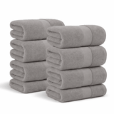 8 - Piece Extra Large Bath Sheets - 100% Cotton, 550 GSM, Jumbo 35x70 Inch Towels - Bath Towels - Hurbane Home