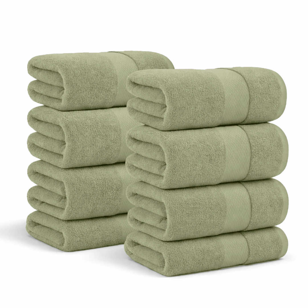 8 - Piece Extra Large Bath Sheets - 100% Cotton, 550 GSM, Jumbo 35x70 Inch Towels - Bath Towels - Hurbane Home
