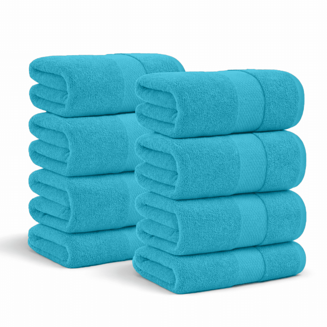 8 - Piece Extra Large Bath Sheets - 100% Cotton, 550 GSM, Jumbo 35x70 Inch Towels - Bath Towels - Hurbane Home