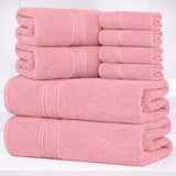 8 - Piece Fancy Cotton Towel Set – Ultra Soft, Quick - Dry & Highly Absorbent - Towels - Hurbane Home