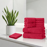 8 - Piece Fancy Cotton Towel Set – Ultra Soft, Quick - Dry & Highly Absorbent - Towels - Hurbane Home