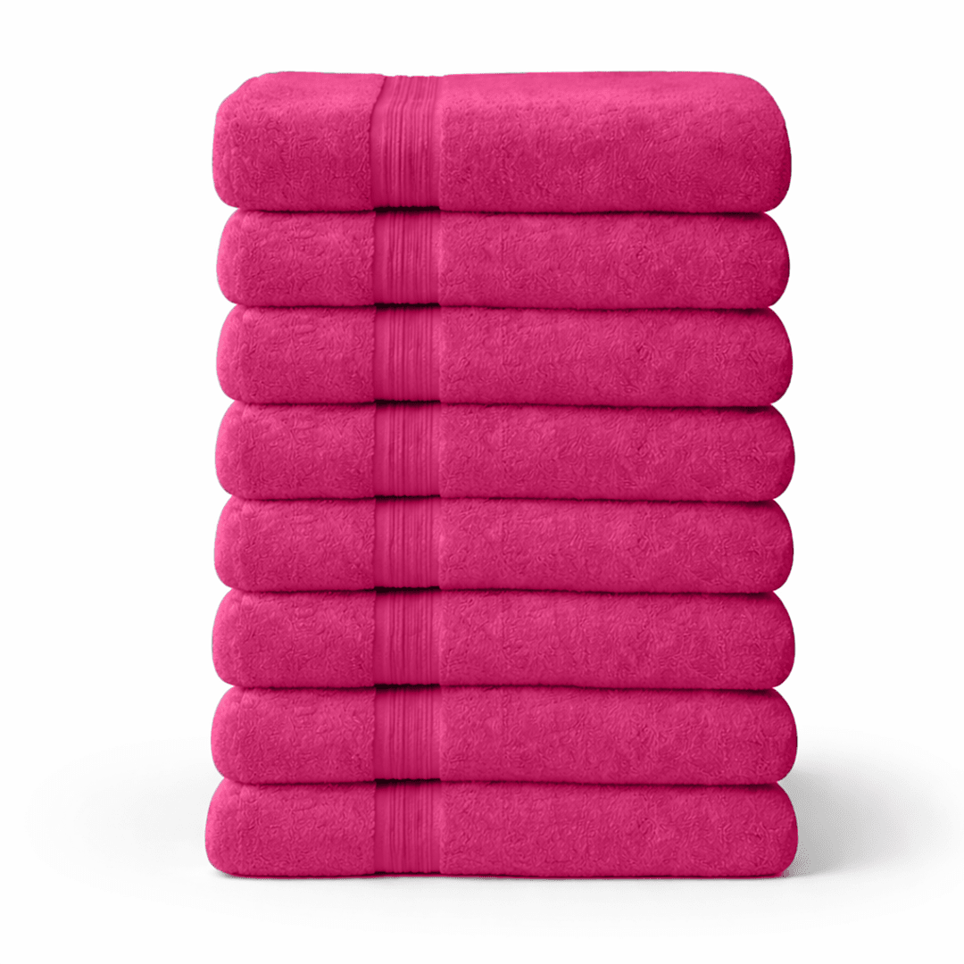 8 - Piece Large Bath Towels - Cotton Towel Set, 550 GSM, Soft & Absorbent - Bath Towels - Hurbane Home