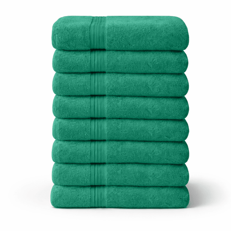 8 - Piece Large Bath Towels - Cotton Towel Set, 550 GSM, Soft & Absorbent - Bath Towels - Hurbane Home