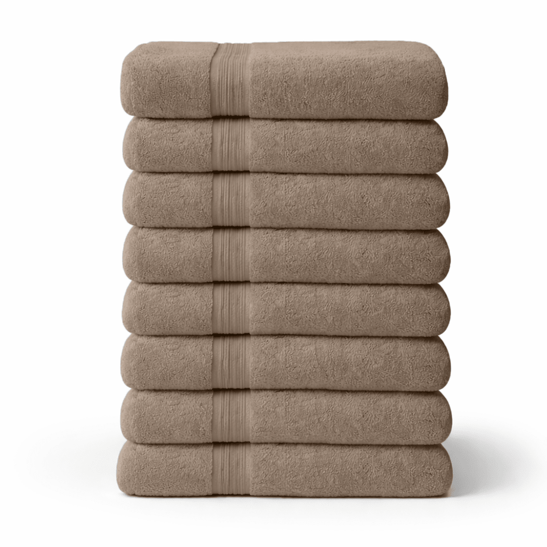 8 - Piece Large Bath Towels - Cotton Towel Set, 550 GSM, Soft & Absorbent - Bath Towels - Hurbane Home