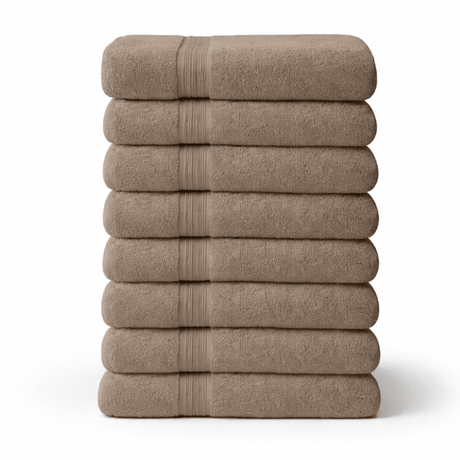 8 - Piece Large Bath Towels - Cotton Towel Set, 550 GSM, Soft & Absorbent - Bath Towels - Hurbane Home
