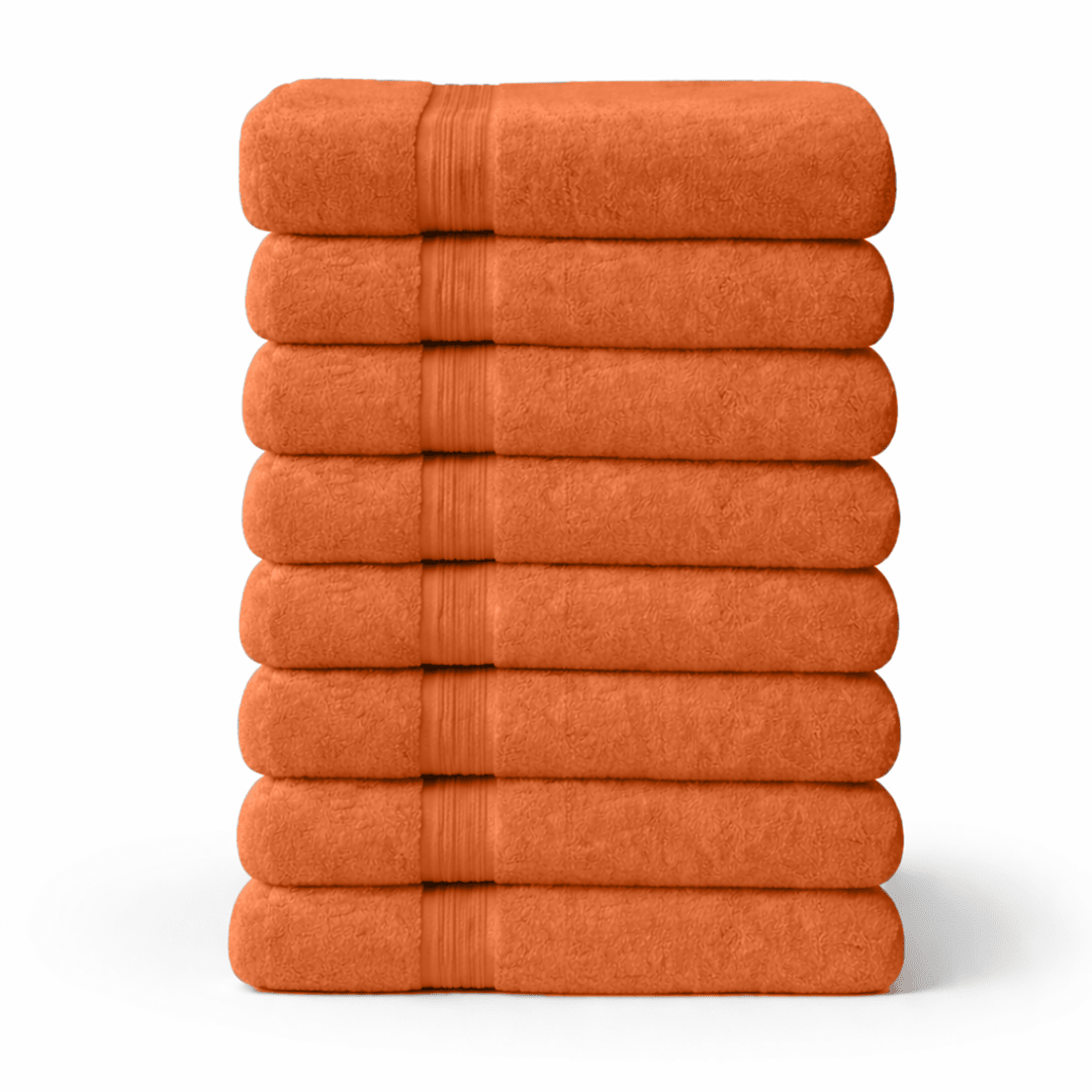 8 - Piece Large Bath Towels - Cotton Towel Set, 550 GSM, Soft & Absorbent - Bath Towels - Hurbane Home