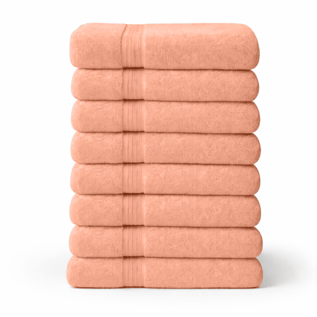 8 - Piece Large Bath Towels - Cotton Towel Set, 550 GSM, Soft & Absorbent - Bath Towels - Hurbane Home