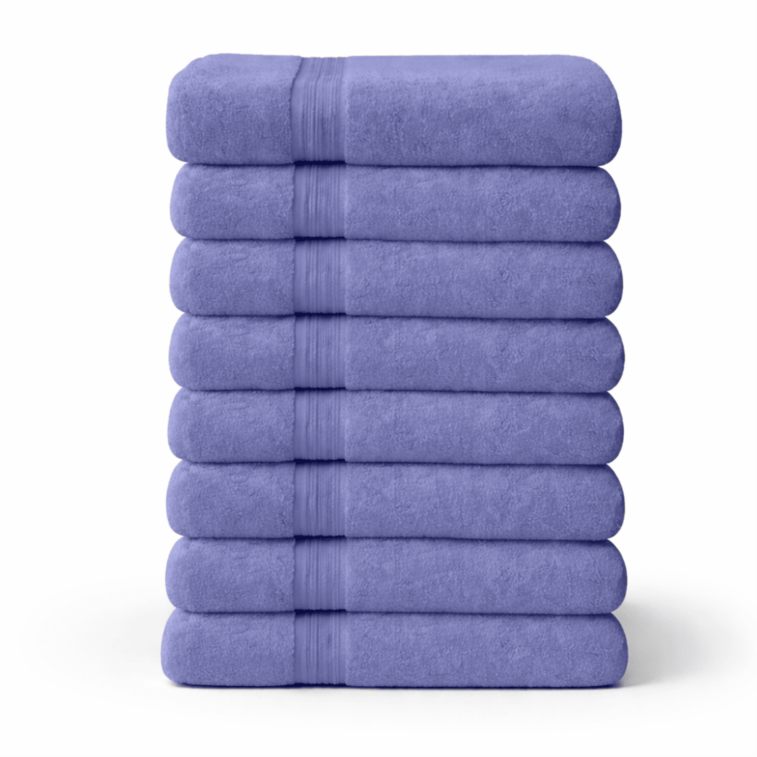 8 - Piece Large Bath Towels - Cotton Towel Set, 550 GSM, Soft & Absorbent - Bath Towels - Hurbane Home