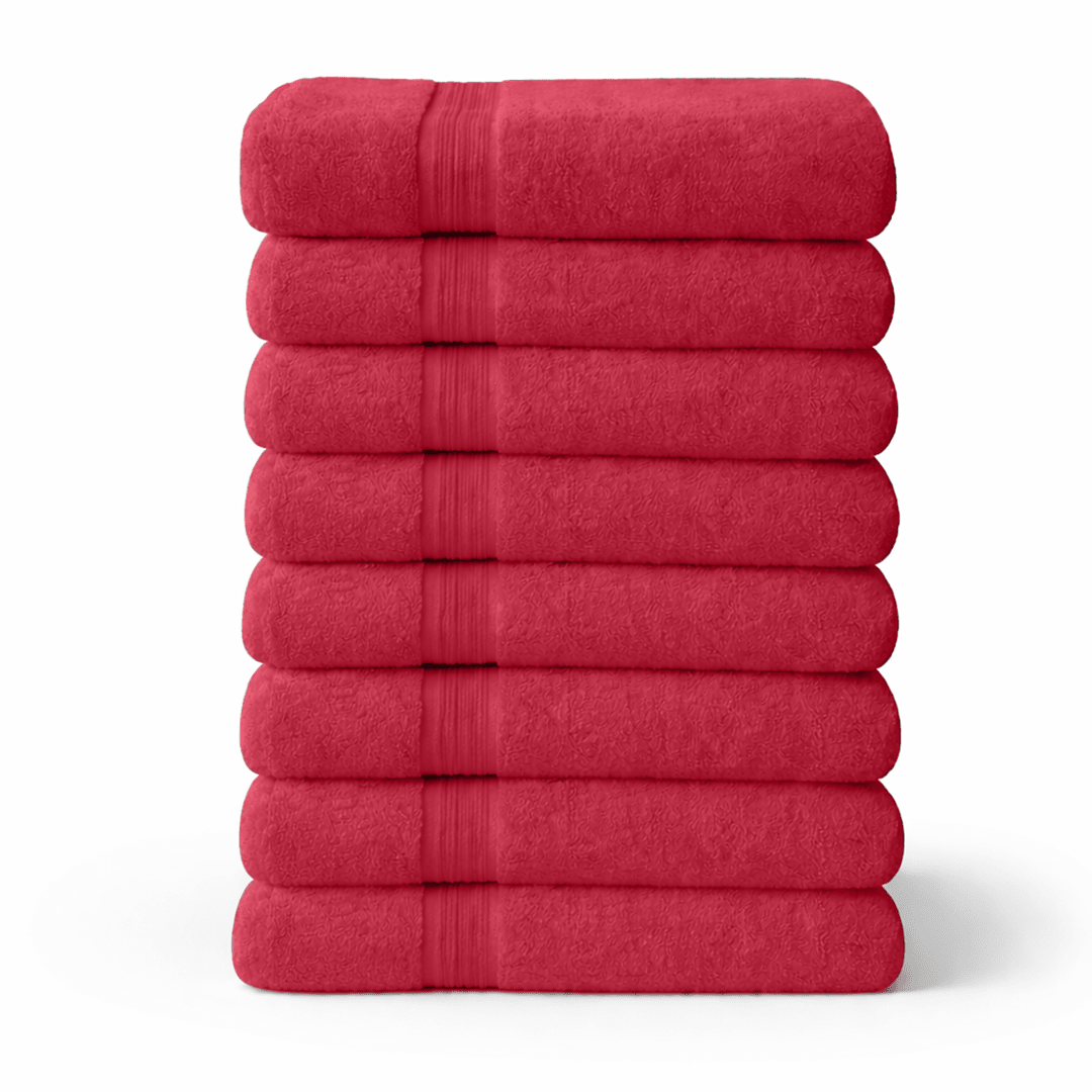 8 - Piece Large Bath Towels - Cotton Towel Set, 550 GSM, Soft & Absorbent - Bath Towels - Hurbane Home