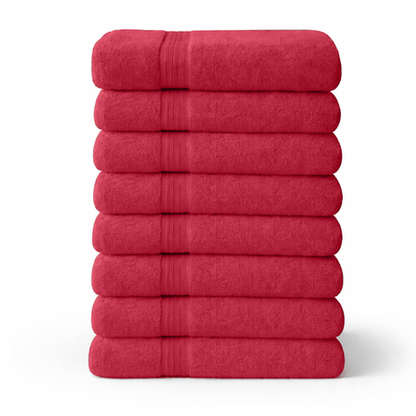 8 - Piece Large Bath Towels - Cotton Towel Set, 550 GSM, Soft & Absorbent - Bath Towels - Hurbane Home
