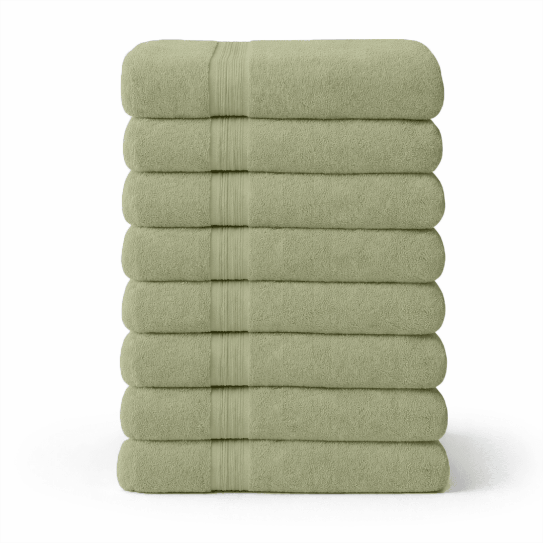 8 - Piece Large Bath Towels - Cotton Towel Set, 550 GSM, Soft & Absorbent - Bath Towels - Hurbane Home