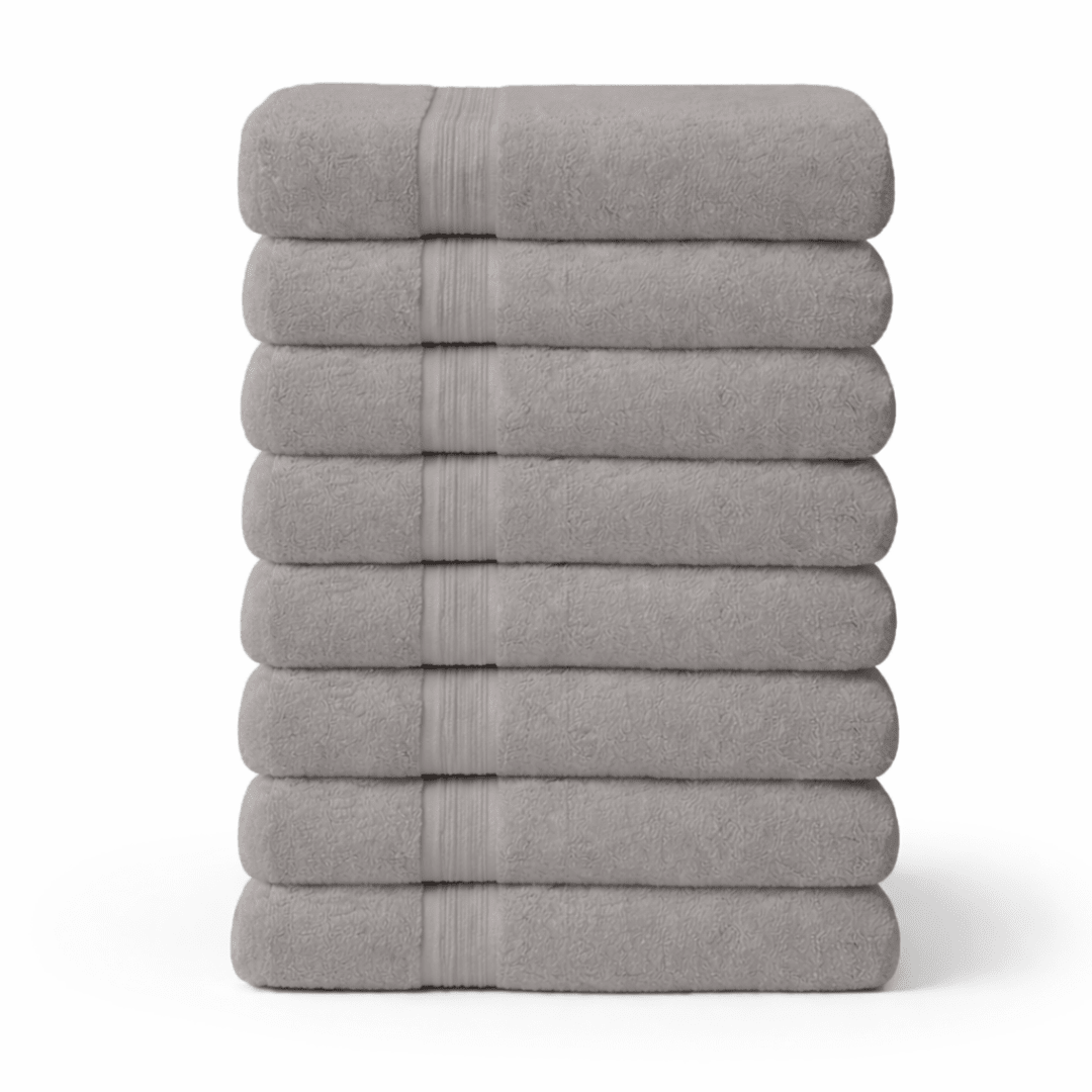 8 - Piece Large Bath Towels - Cotton Towel Set, 550 GSM, Soft & Absorbent - Bath Towels - Hurbane Home