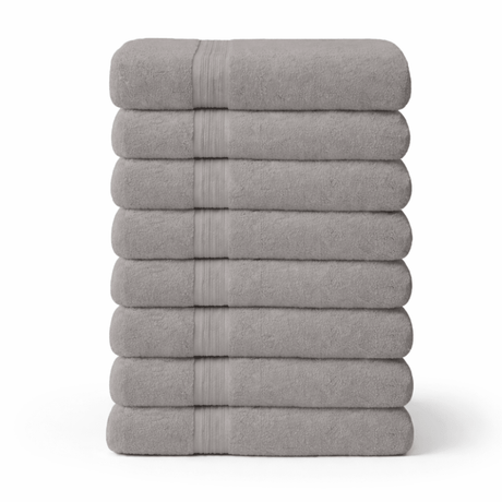 8 - Piece Large Bath Towels - Cotton Towel Set, 550 GSM, Soft & Absorbent - Bath Towels - Hurbane Home
