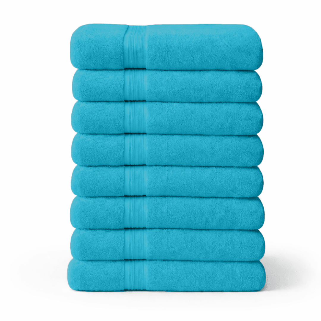 8 - Piece Large Bath Towels - Cotton Towel Set, 550 GSM, Soft & Absorbent - Bath Towels - Hurbane Home